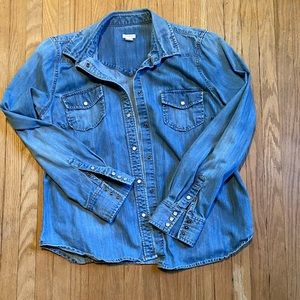 L J crew denim shirt pearly snaps